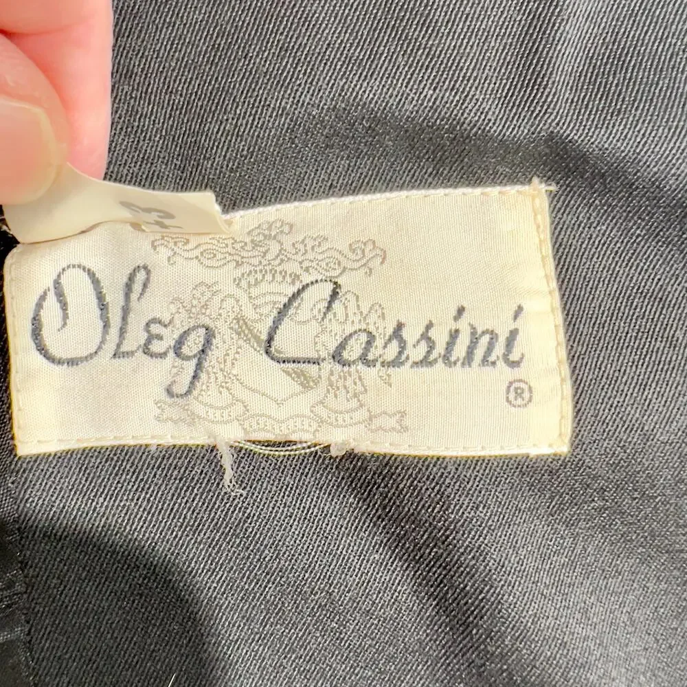 Oleg Cassini Blazer Woman Single Button Double Breasted Full Lined Black Pockets